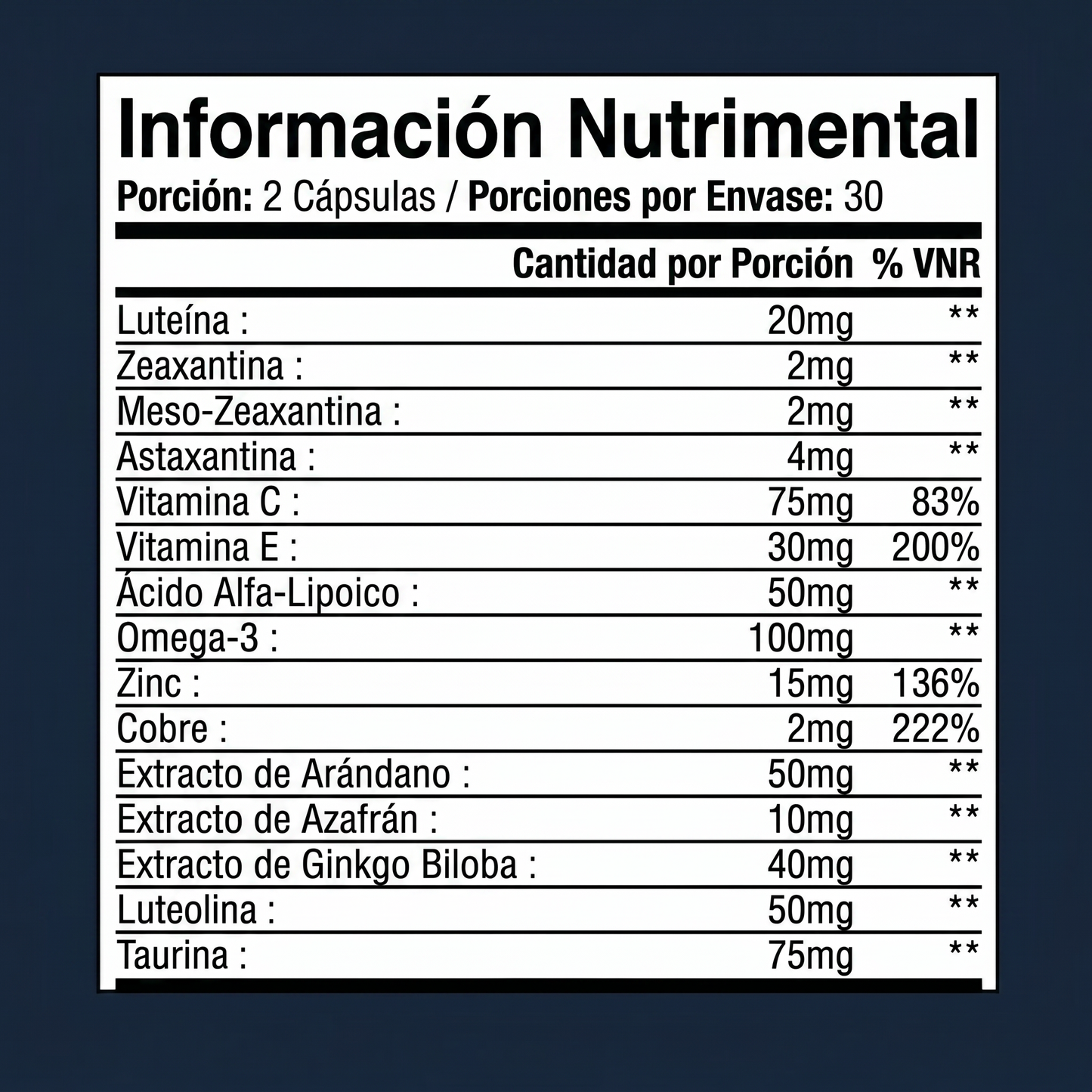 Fórmula Ocular 15 en 1 Canibiome™ - Formule - MX