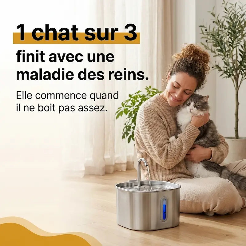 Fontaine à eau en inox pour chat Aquapurr - AQP-CA