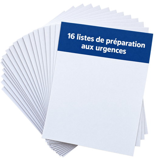 16 listes de préparation aux urgences