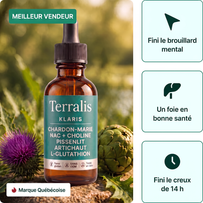 Klaris de Terralis, flacon de gouttes liquides pour le foie