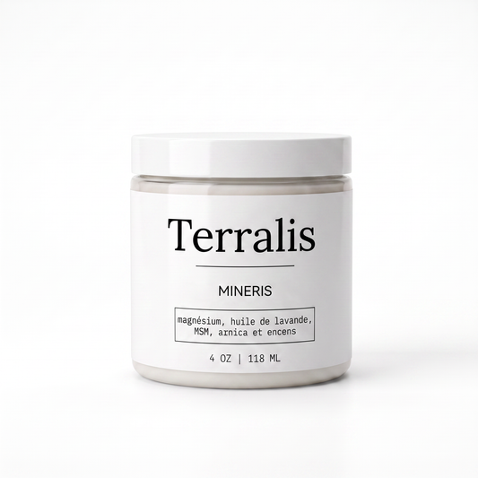 Pot de crème Mineris 4 oz / 118 ml de Terralis, vue de face