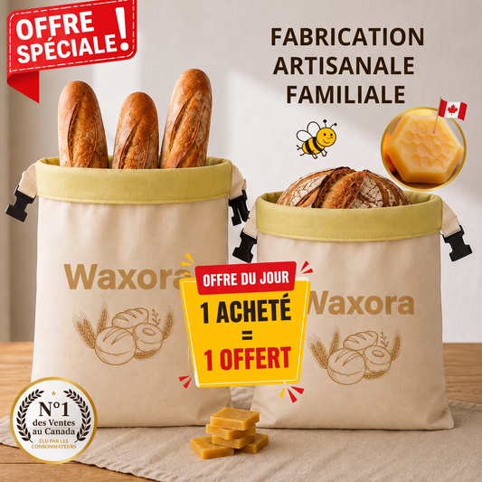 Waxora sac à pain en coton et cire d'abeille