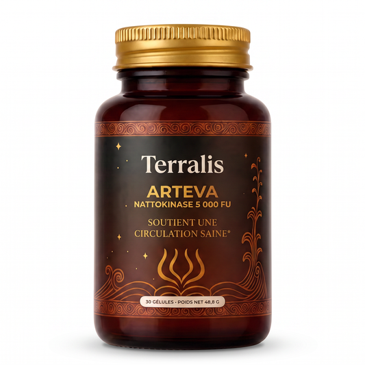 Flacon Arteva de Terralis, nattokinase 5 000 FU, 30 gélules