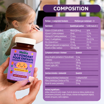 Fondants concentration et calme pour enfants Mellia - MLA-CA