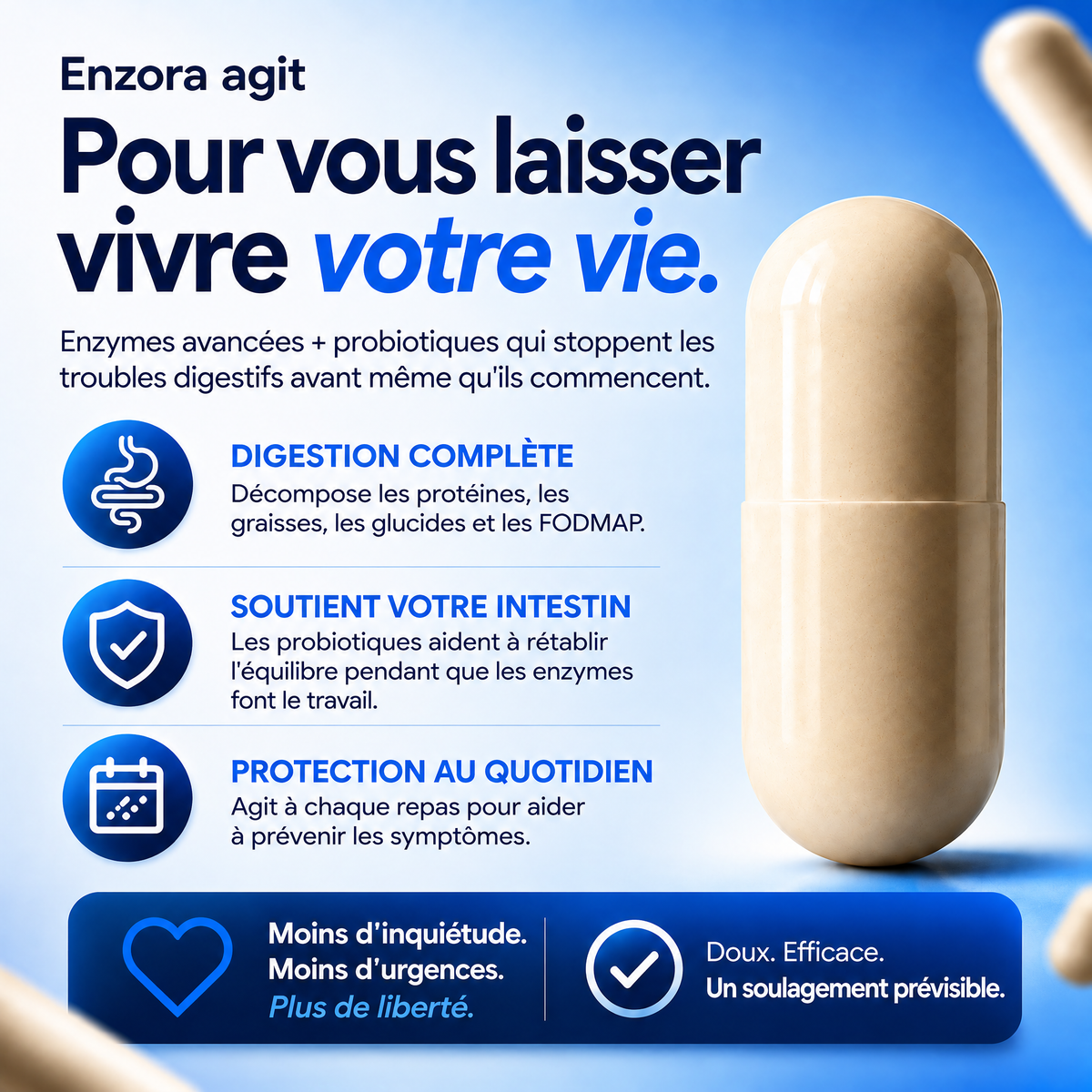 Gélules d'enzymes digestives Enzora - ENZ-CA