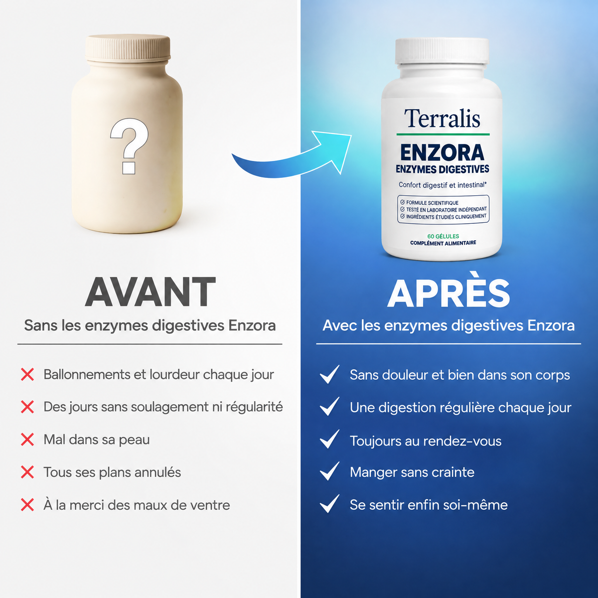 Gélules d'enzymes digestives Enzora - ENZ-CA