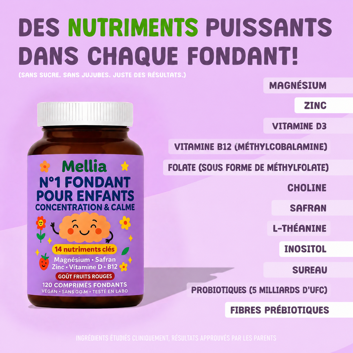Fondants concentration et calme pour enfants Mellia - MLA-CA