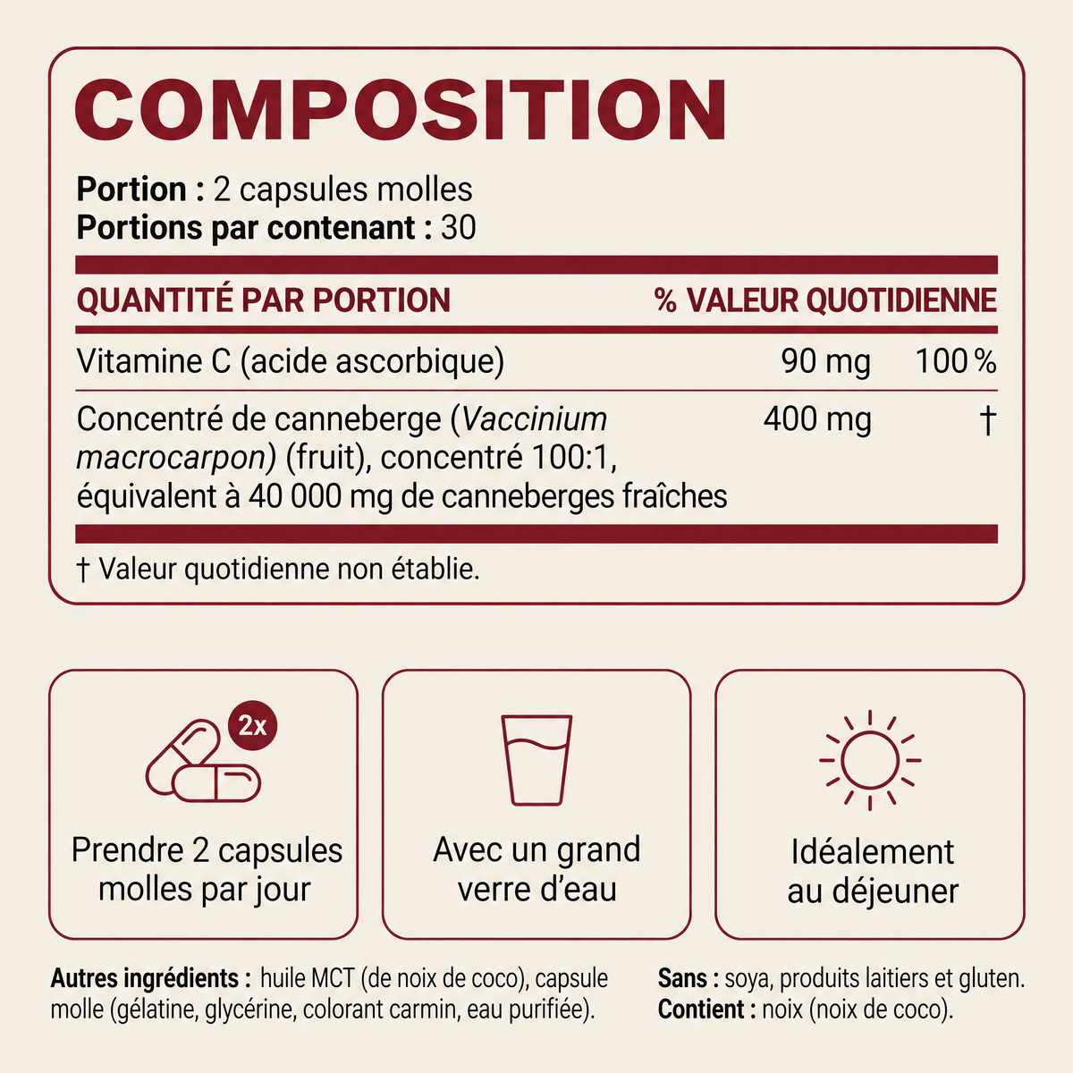 Capsules de canneberge concentrée Cannelys - CNL-CA