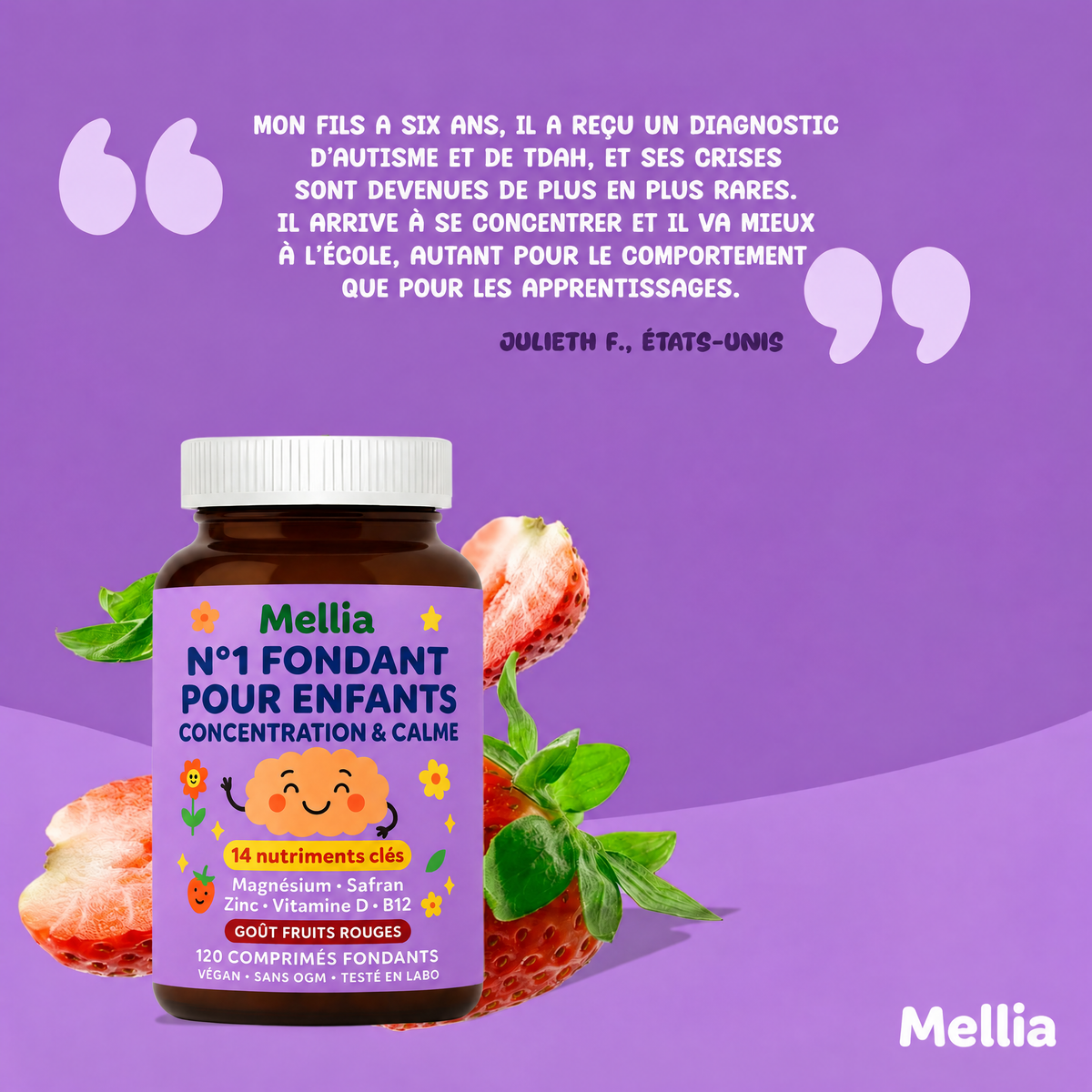 Fondants concentration et calme pour enfants Mellia - MLA-CA