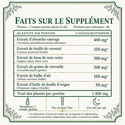 Gouttes à base d'absinthe sauvage Terralis ABS-CA
