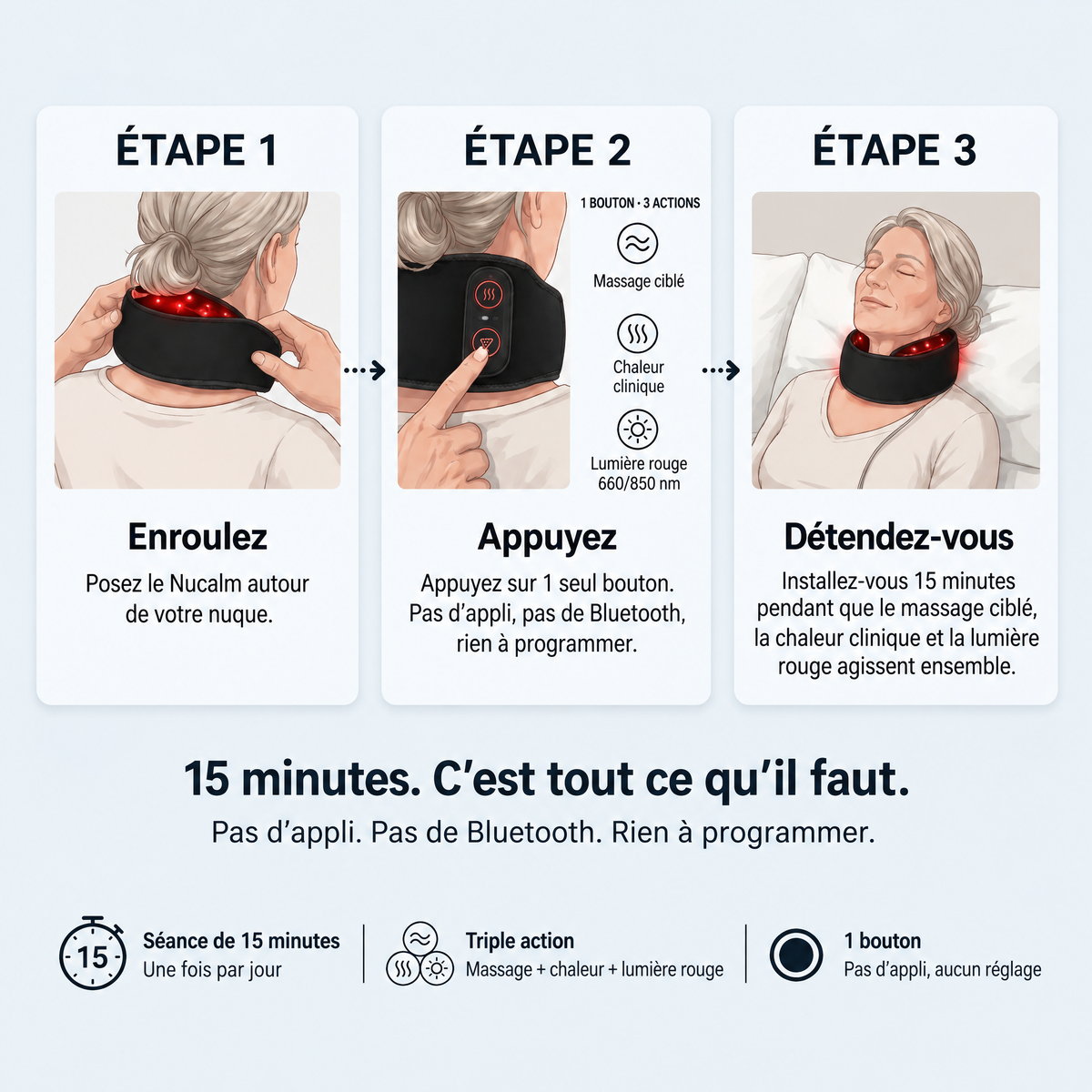 Masseur de nuque à lumière rouge Nucalm - NCL-CA