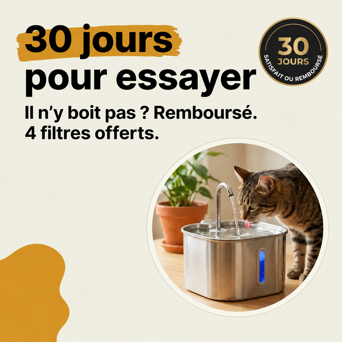 Fontaine à eau en inox pour chat Aquapurr - AQP-CA