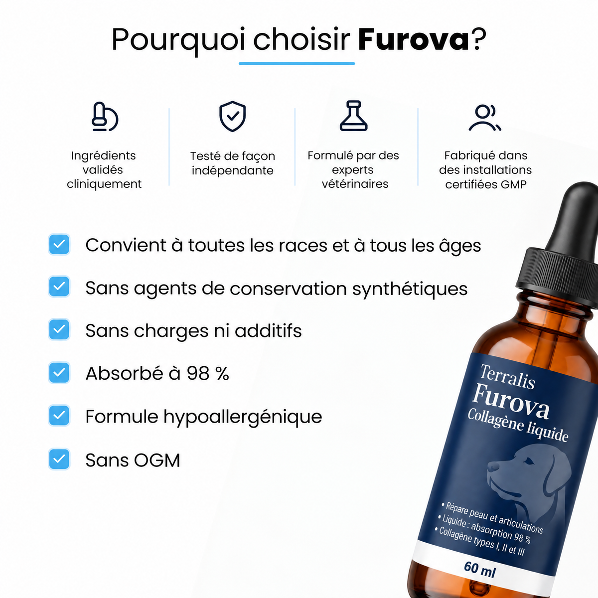 Collagène liquide pour chien Furova - FRV-CA