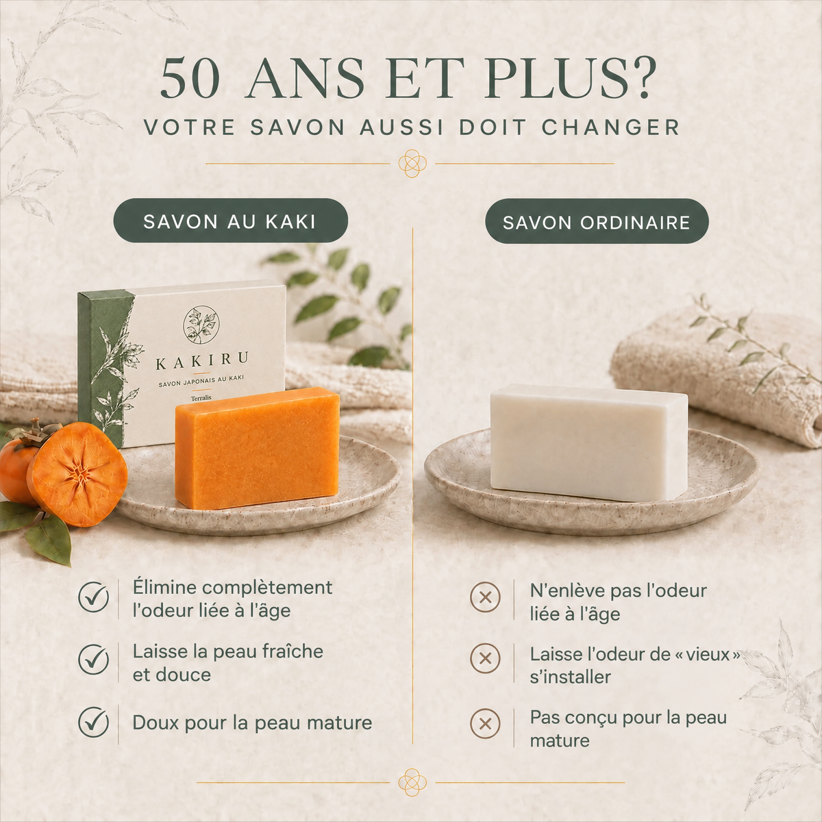 Savon déodorant au kaki Kakiru - KKR-CA
