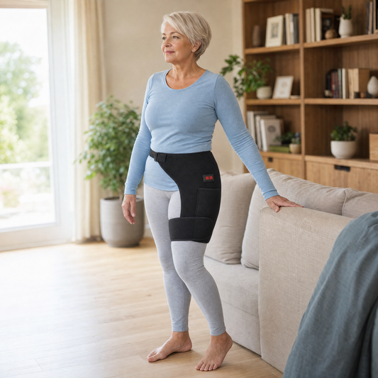 Lumbra orthese de hanche et de cuisse portee