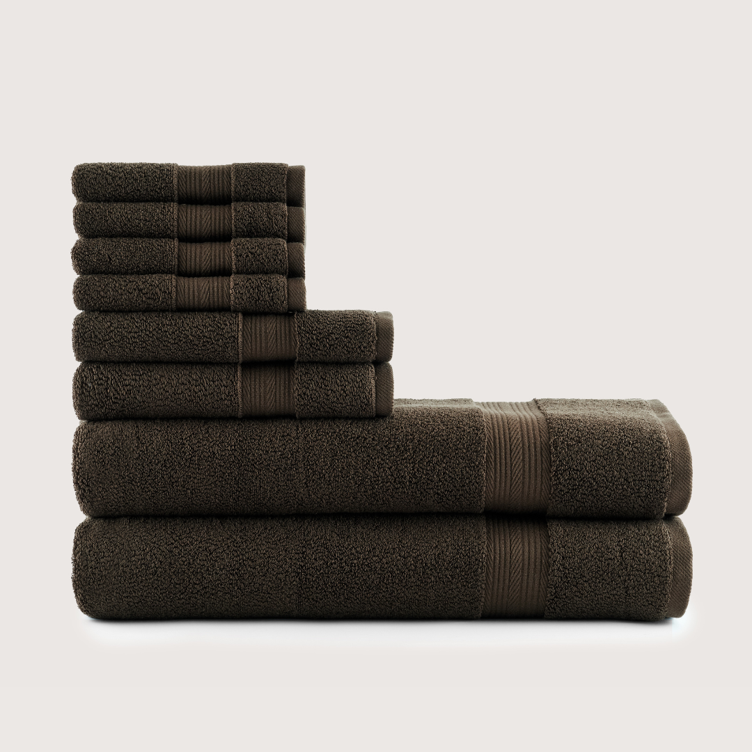 Softloom Brun espresso, ensemble avec serviettes de bain