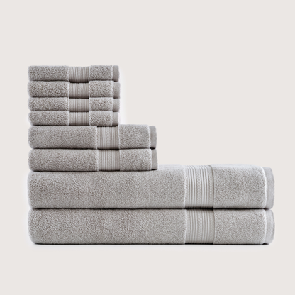 Softloom Gris pierre, ensemble avec serviettes de bain