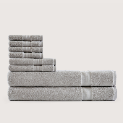 Softloom Gris pierre, ensemble avec draps de bain