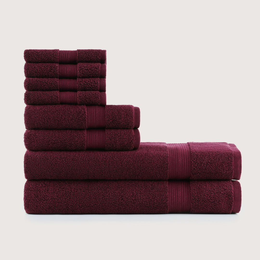 Softloom Bourgogne, ensemble avec serviettes de bain