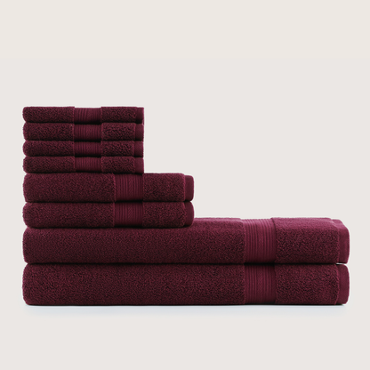 Softloom Bourgogne, ensemble avec draps de bain